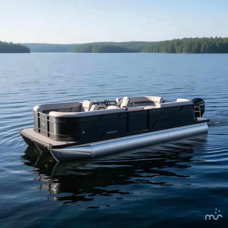 Slide: The Image of Princecraft Vectra 115HP 23 Quad Lounge Pontoon 2027 - 2