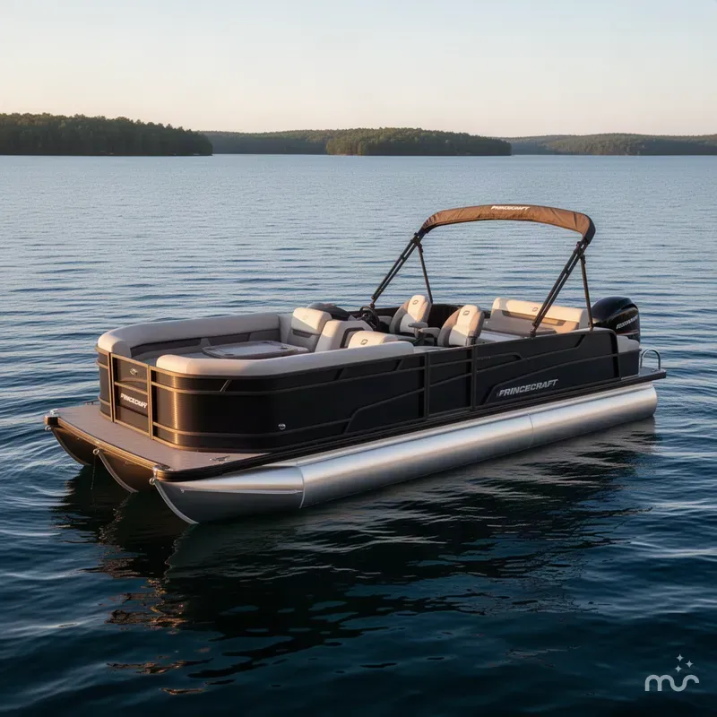 Slide: The Image of Princecraft Vectra 150HP 23 RL SS Swingback Tritoon 2026 - 2