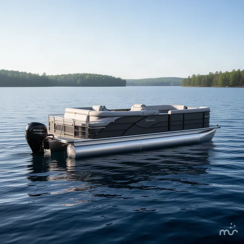 Slide: The Image of Bentley Pontoons Legacy 115HP 220 Swingback Pontoon 2026 - 2