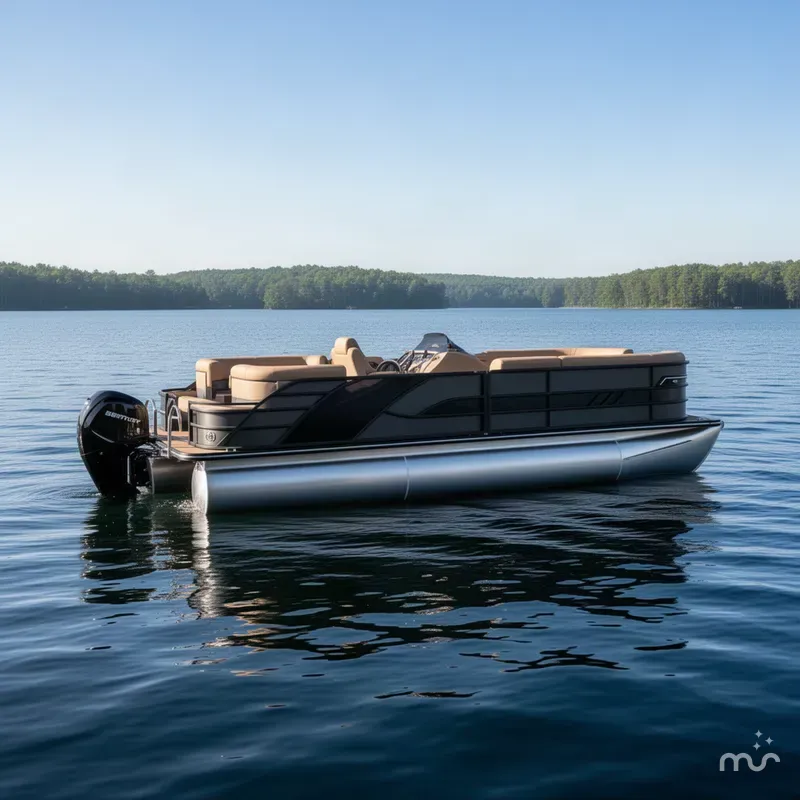 Slide: The Image of Bentley Pontoons Elite 200HP 223 Admiral Quad Lounge Tritoon 2027 - 2