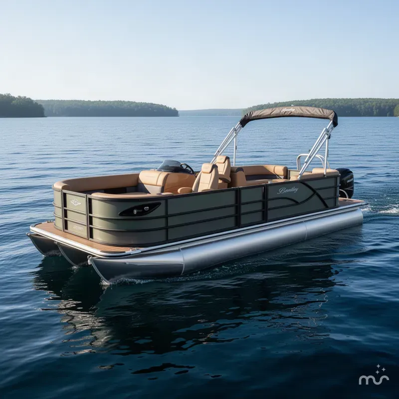 The Image of Bentley Pontoons Legacy 200HP 223 Navigator DL Quad Lounge Tritoon 2026 - 0